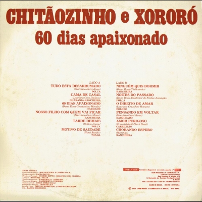 SESSENTA DIAS APAIXONADO-CHITAOZINHO E XORORO (FACILITADA) - Trio